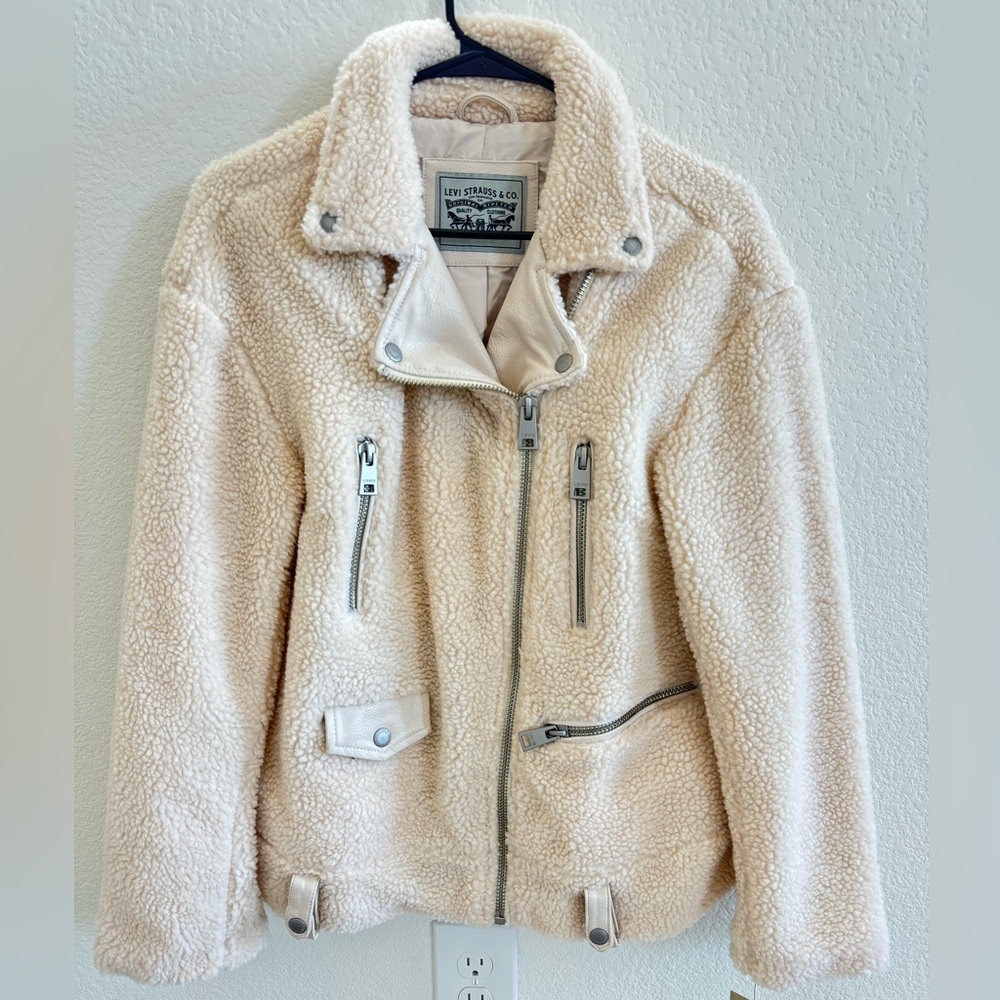 Levi Strauss outerwear coat cream Sherpa